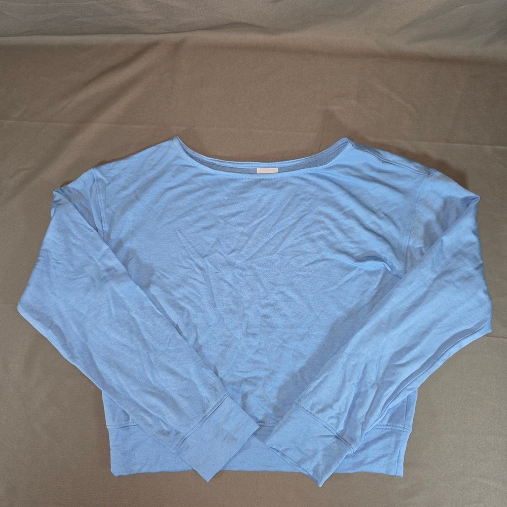 All In Motion Girls XL 14 Light Blue Long Sleeve Active Top Thumbholes NWT